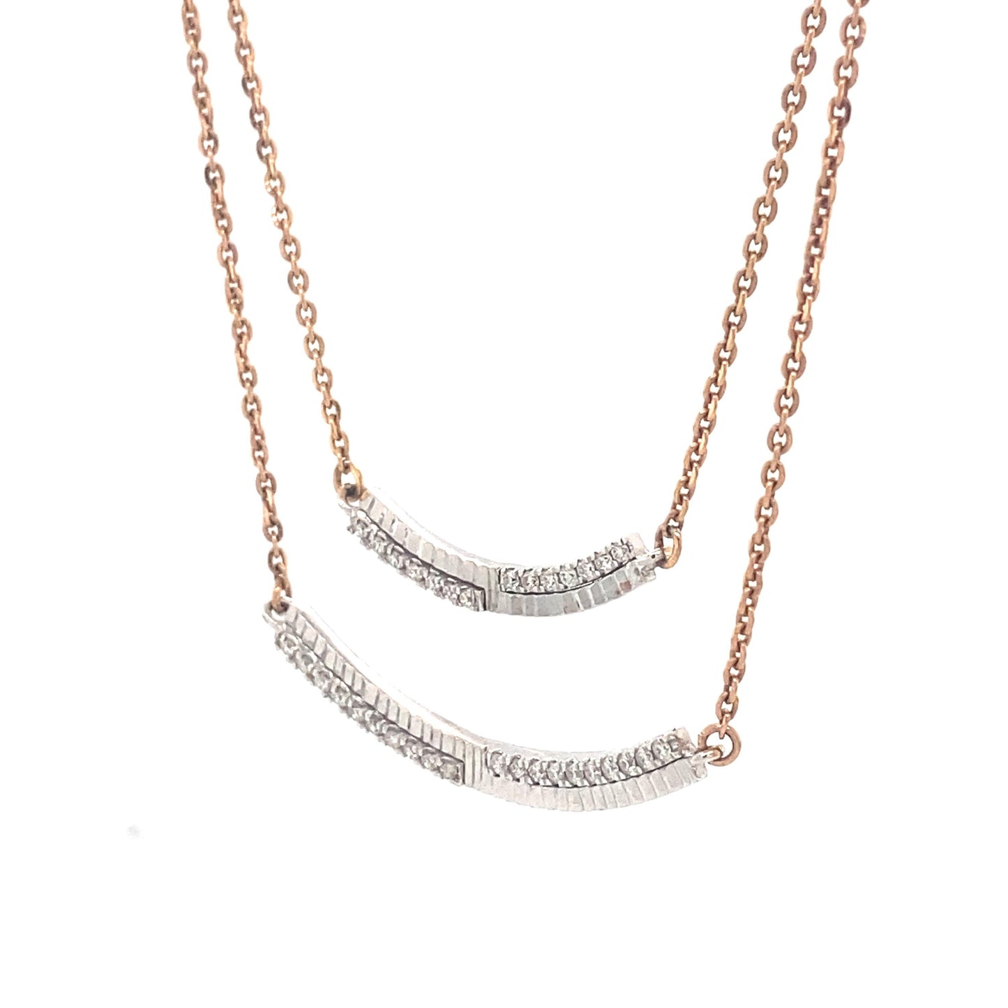Double Arc Layered Diamond Necklace