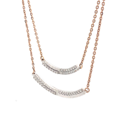 Double Arc Layered Diamond Necklace
