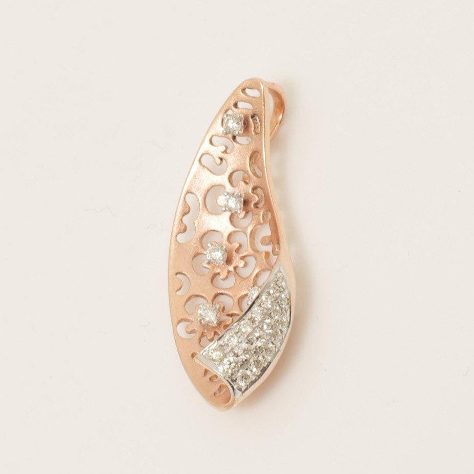 Floral Filigree Natural Diamond Pendant