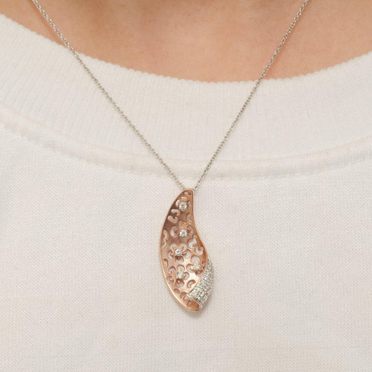 Floral Filigree Natural Diamond Pendant