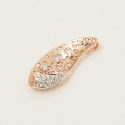 Floral Filigree Natural Diamond Pendant