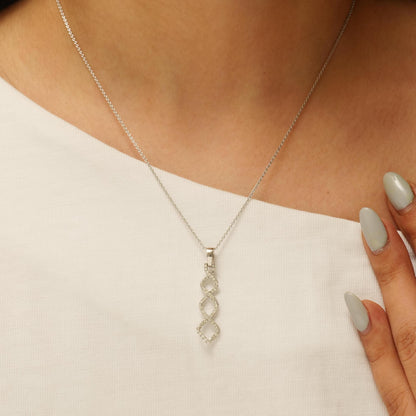 Linking Geometric Natural Diamond Pendant