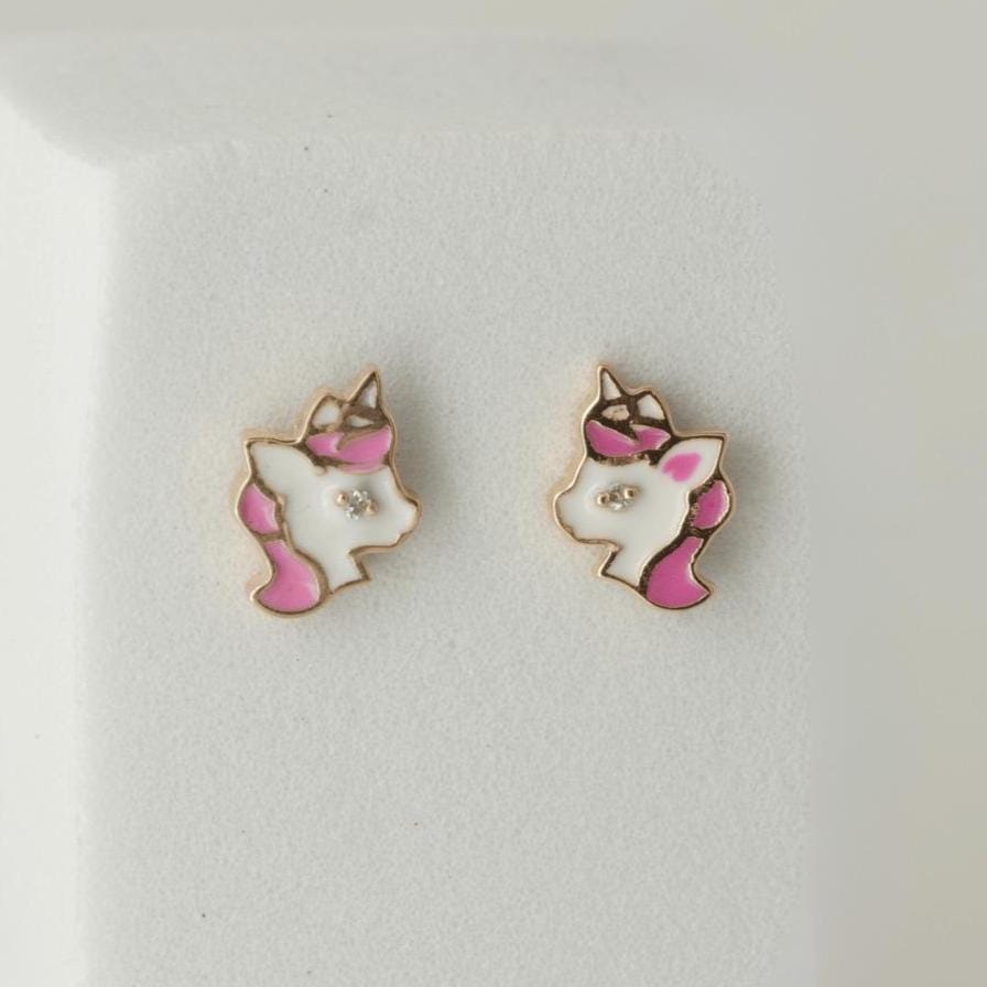 Unicorn Diamond Stud Earrings