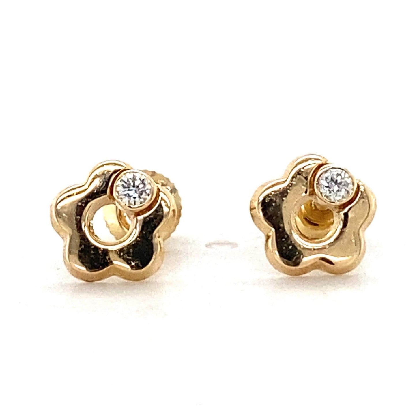 Kids Flower Diamond Stud Earrings