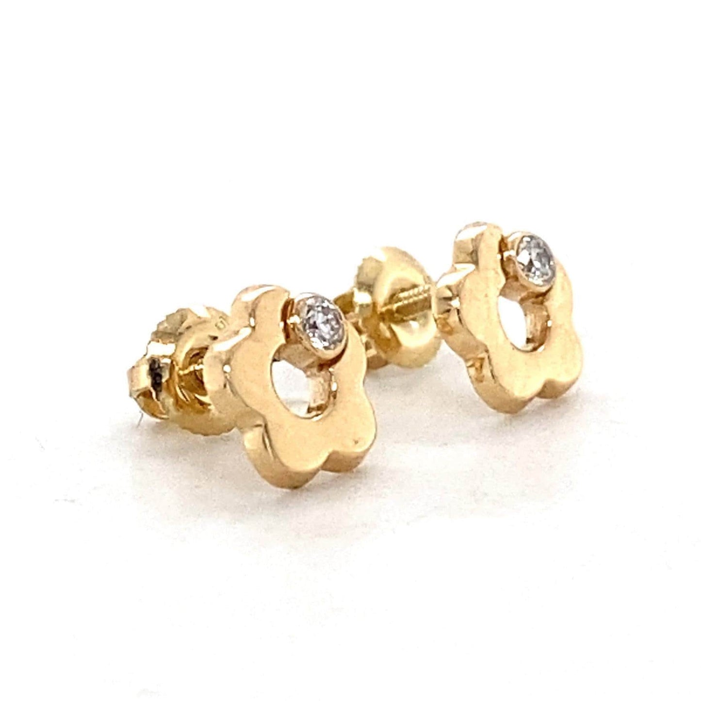 Kids Flower Diamond Stud Earrings