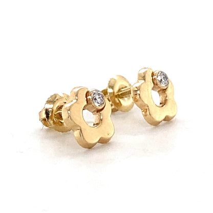 Kids Flower Diamond Stud Earrings