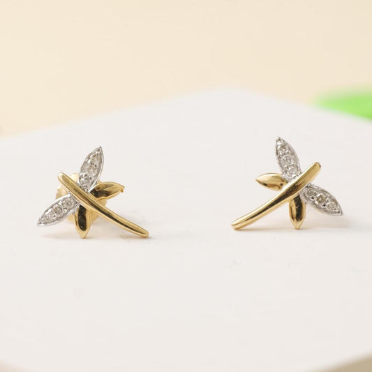 Kids Dragonfly Diamond Stud Earrings
