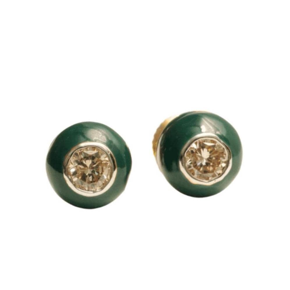 Kids Enameled Diamond Stud Earrings