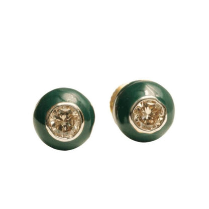 Kids Enameled Diamond Stud Earrings