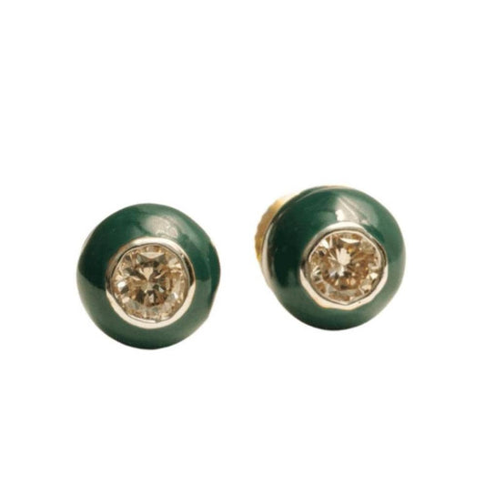 Kids Enameled Diamond Stud Earrings