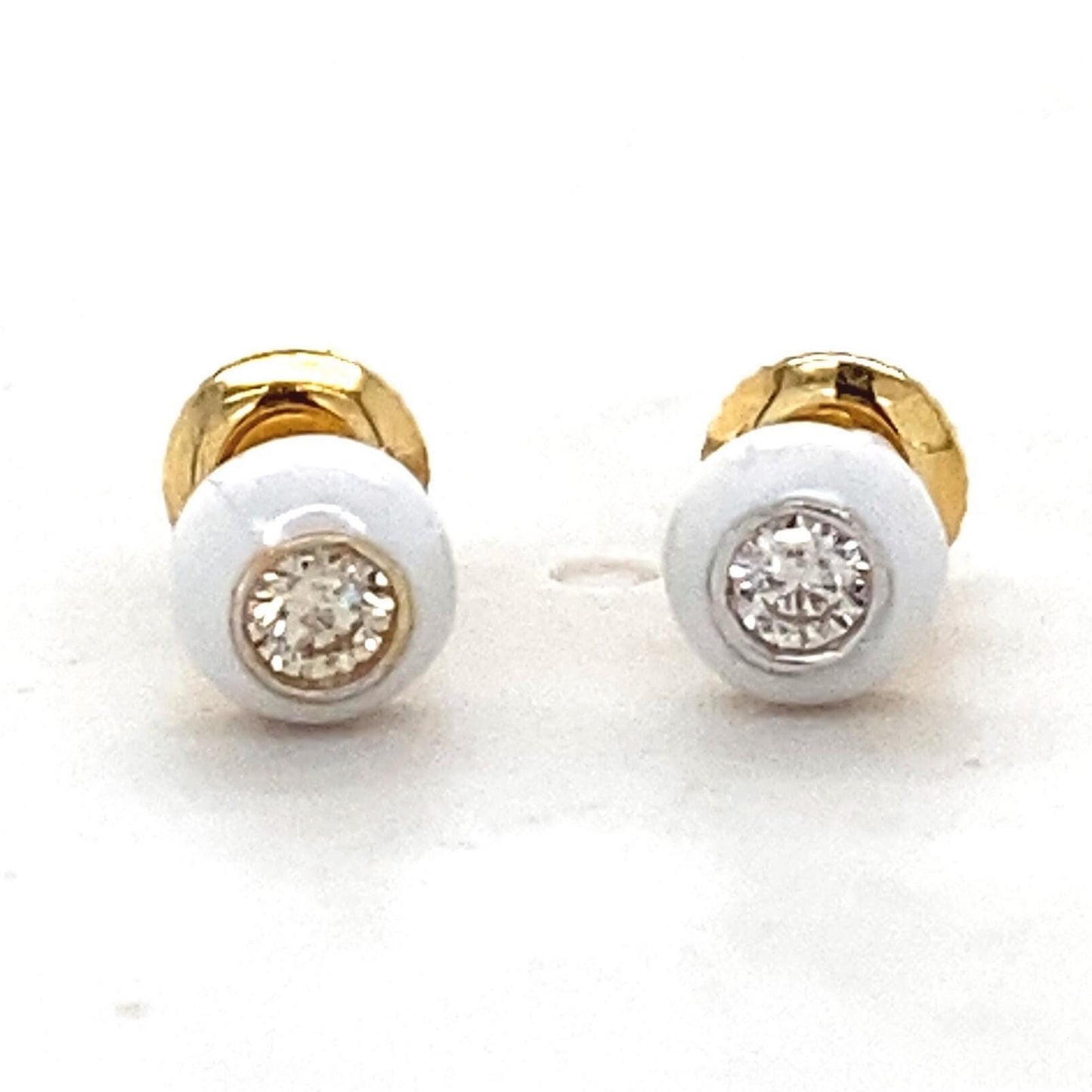 Kids Enameled Diamond Stud Earrings