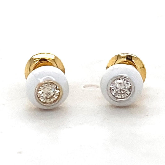 Kids Enameled Diamond Stud Earrings