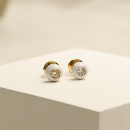Kids Enameled Diamond Stud Earrings