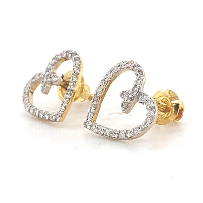 Kids Heart Design Diamond Stud Earrings