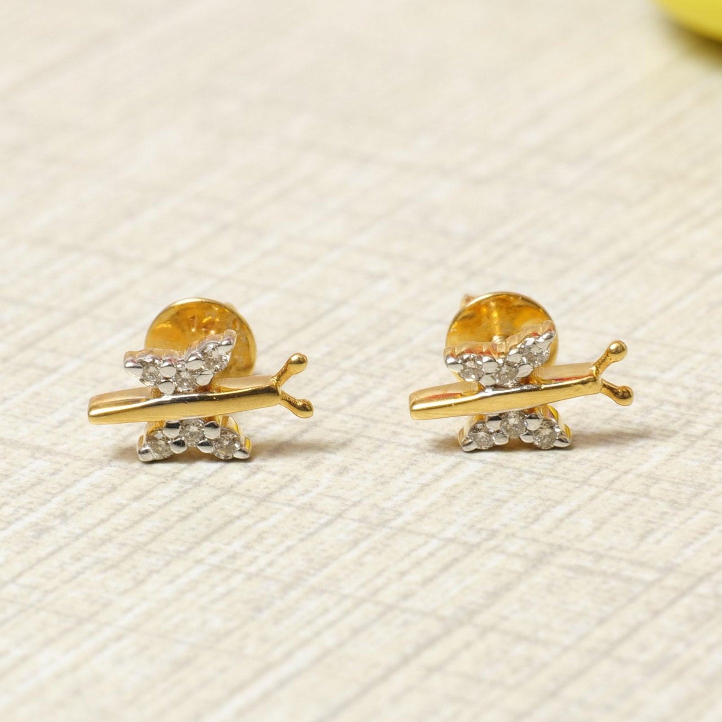 Kids Dragonfly Diamond Stud Earrings