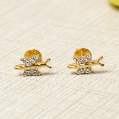 Kids Dragonfly Diamond Stud Earrings