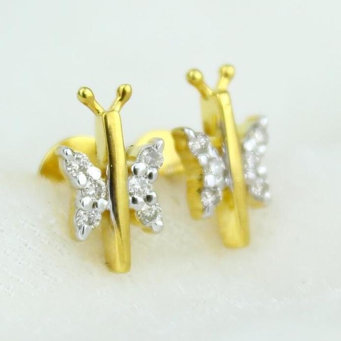 Kids Dragonfly Diamond Stud Earrings