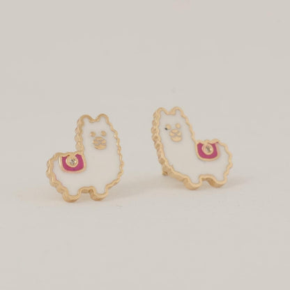Kids Llama Diamond Earrings