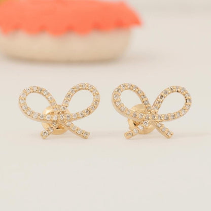 Kids Bow Diamond Earrings
