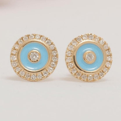 Evil Eye Diamond Kids Earrings