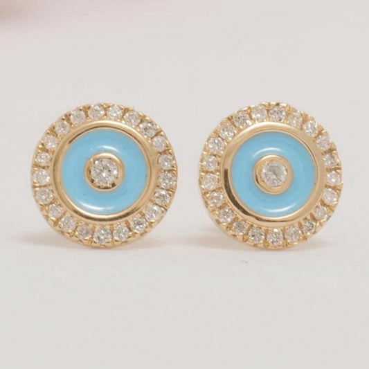 Evil Eye Diamond Kids Earrings