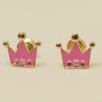 Diamond Crown Kids Earrings