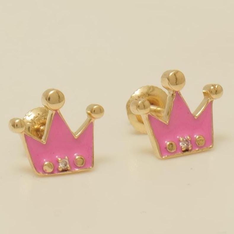 Diamond Crown Kids Earrings