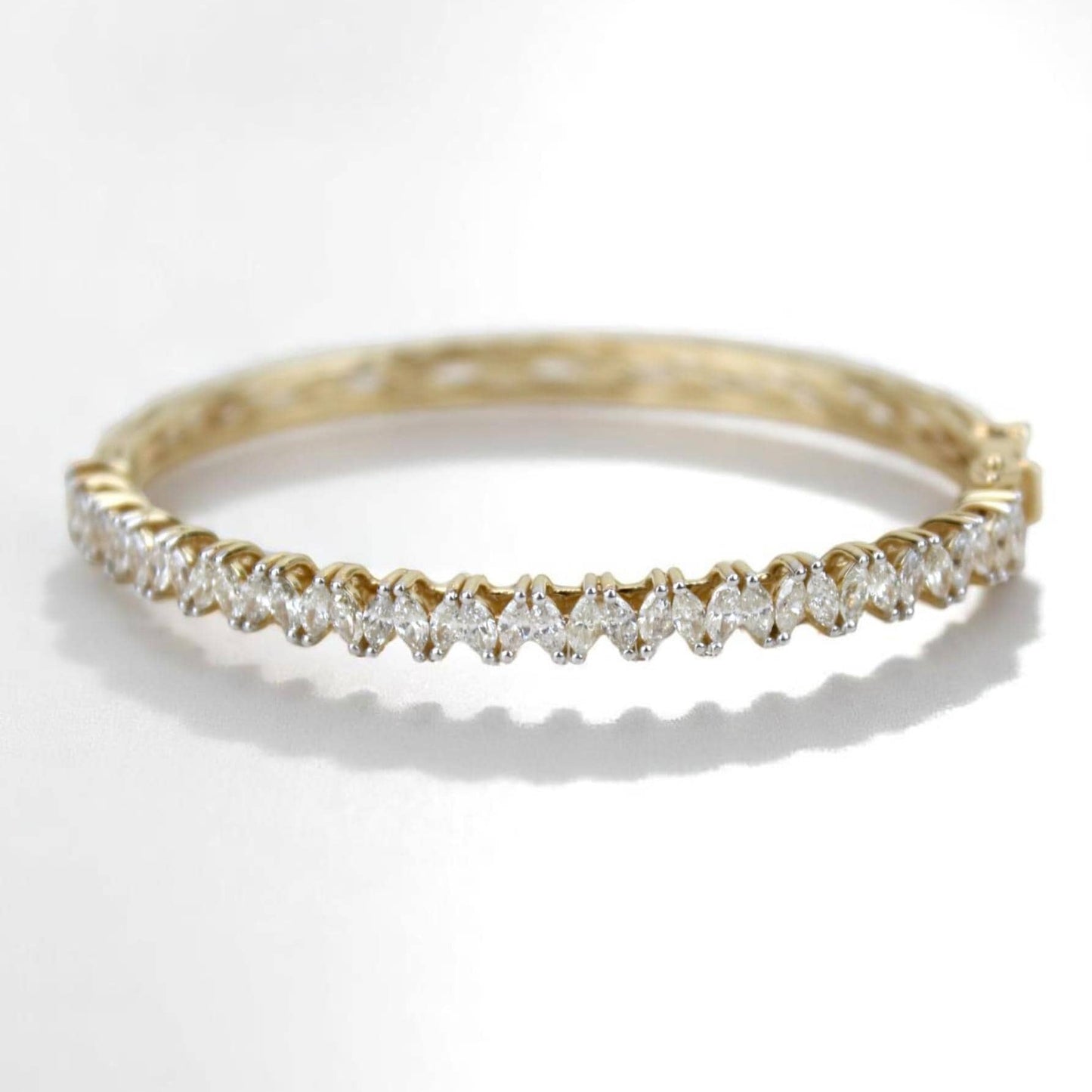 Marquise Natural Diamond Bridal Bangle Bracelet