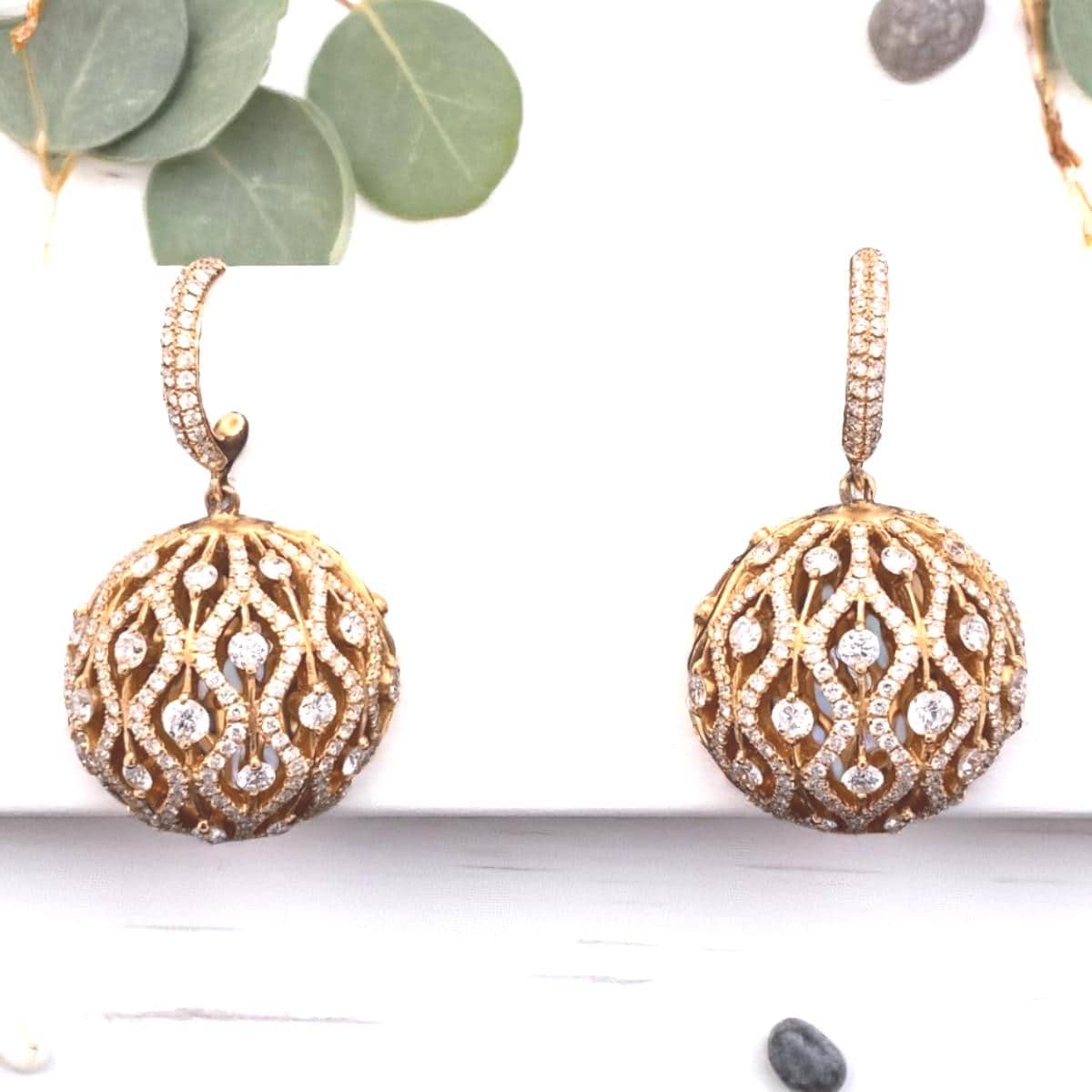 Orb Diamond Drop Earrings