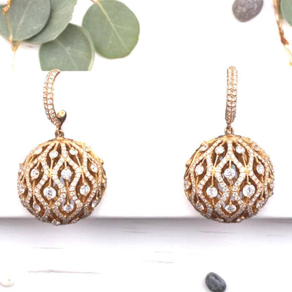 Orb Diamond Drop Earrings