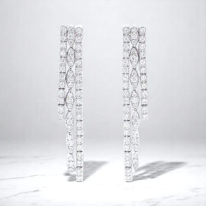 Waterfall Diamond Earrings In 14kt Solid Gold