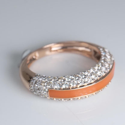Colored Enamel Natural Diamond Ring