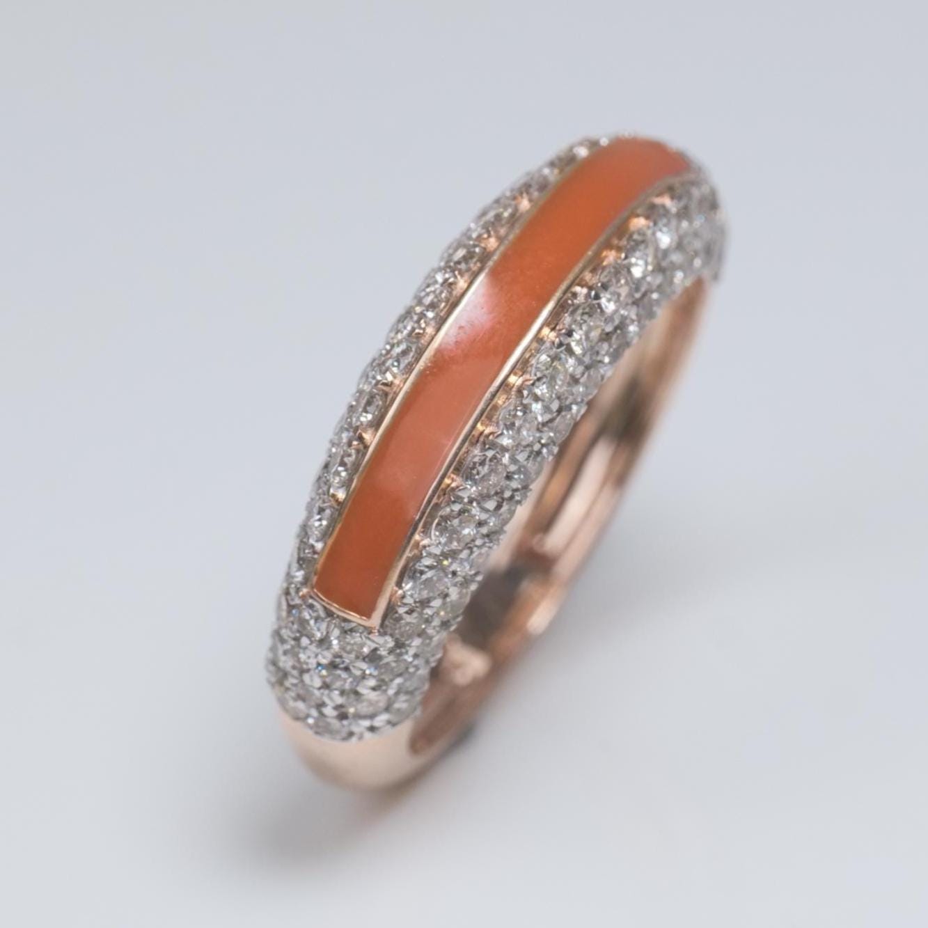 Colored Enamel Natural Diamond Ring