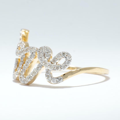 Natural Diamond Love Ring