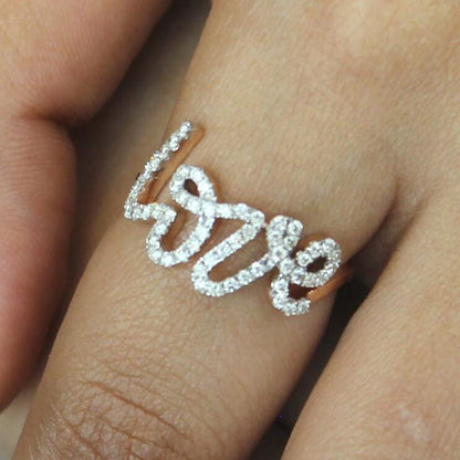 Natural Diamond Love Ring