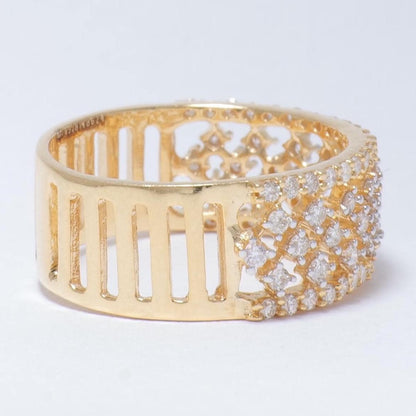 Wide Natural Diamond Band Ring