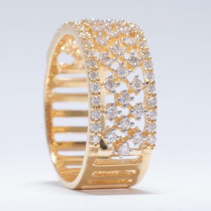 Wide Natural Diamond Band Ring