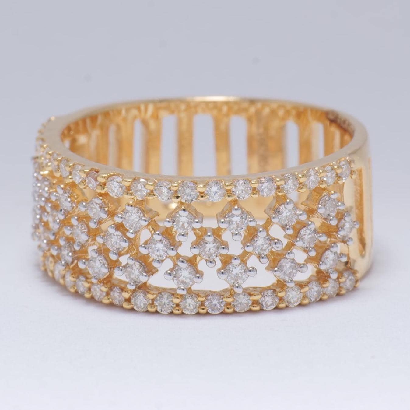 Wide Natural Diamond Band Ring