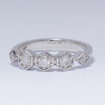 Hexagon Diamond Ring