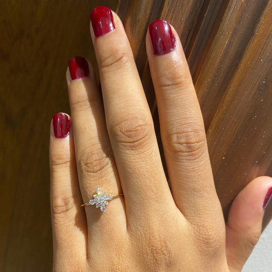 Snowflake Diamond Ring