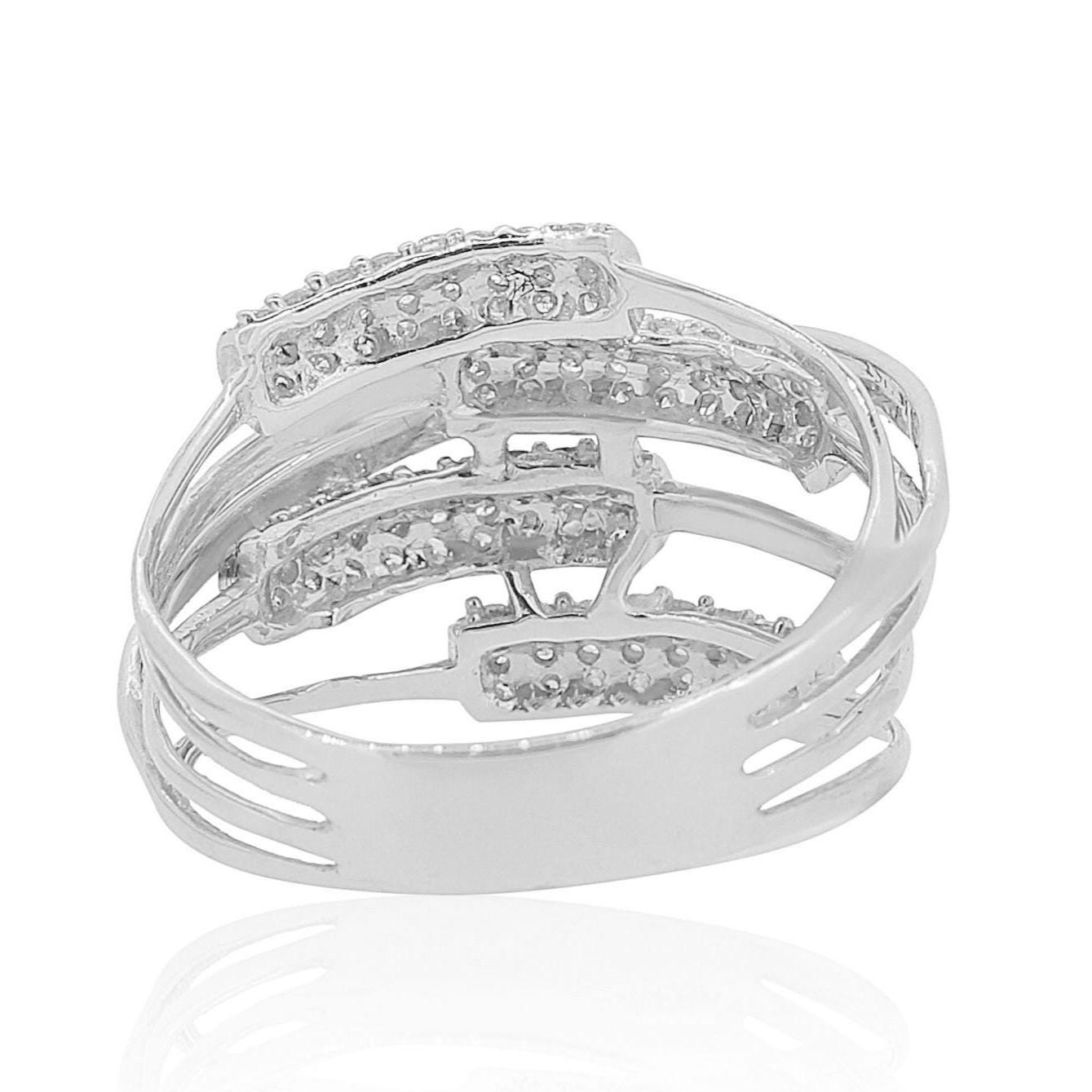 Criss Cross Natural Diamond Ring
