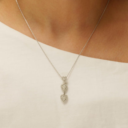 Three Heart Natural Diamond Pendant