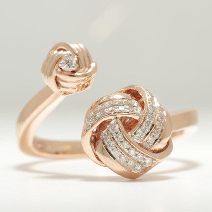 Love Knots Natural Diamond Open Cuff Ring