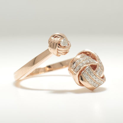 Love Knots Natural Diamond Open Cuff Ring