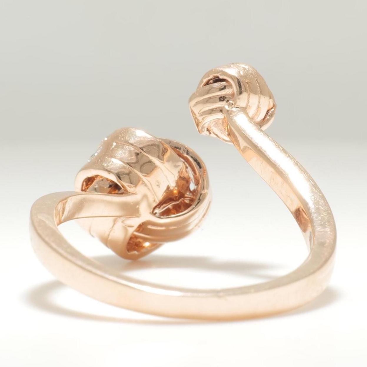 Love Knots Natural Diamond Open Cuff Ring