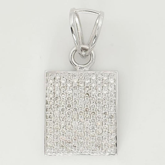 Square Pave Natural Diamond Pendant