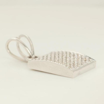 Square Pave Natural Diamond Pendant