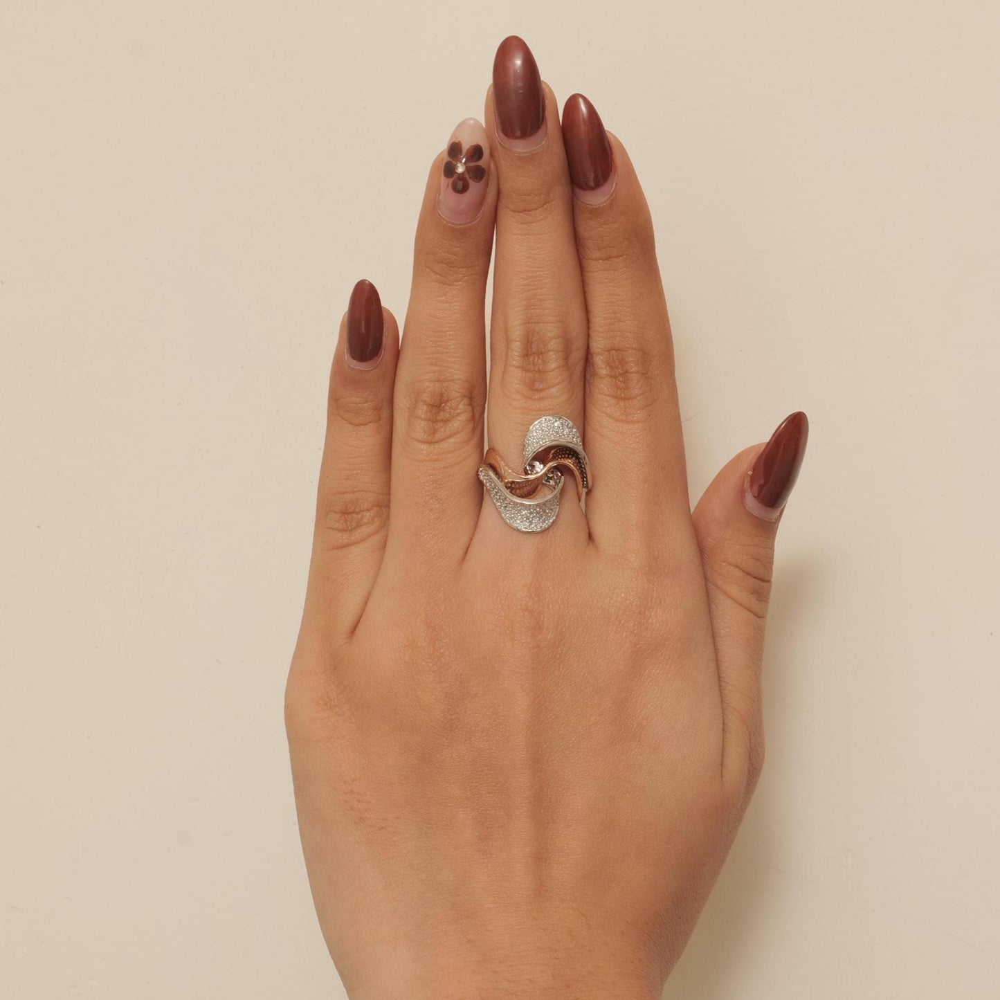 Wave Crossover Diamond Ring