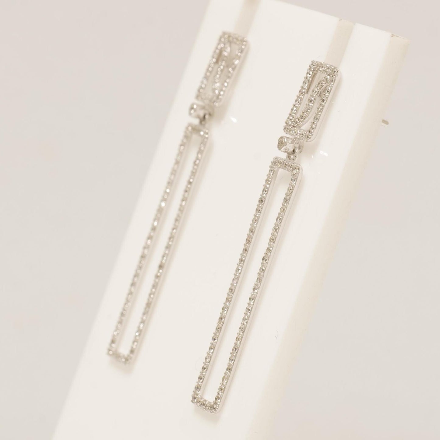 Rectangle Dangle Diamond Earrings