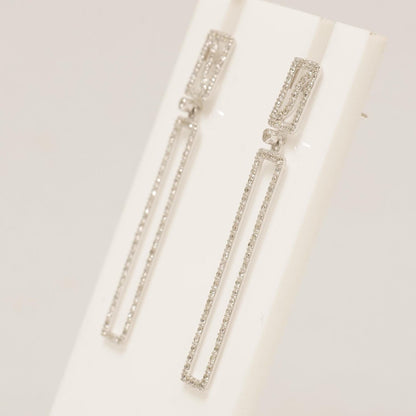 Rectangle Dangle Diamond Earrings